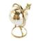 White & Gold Aluminum Tabletop Globe in Arrow Stand